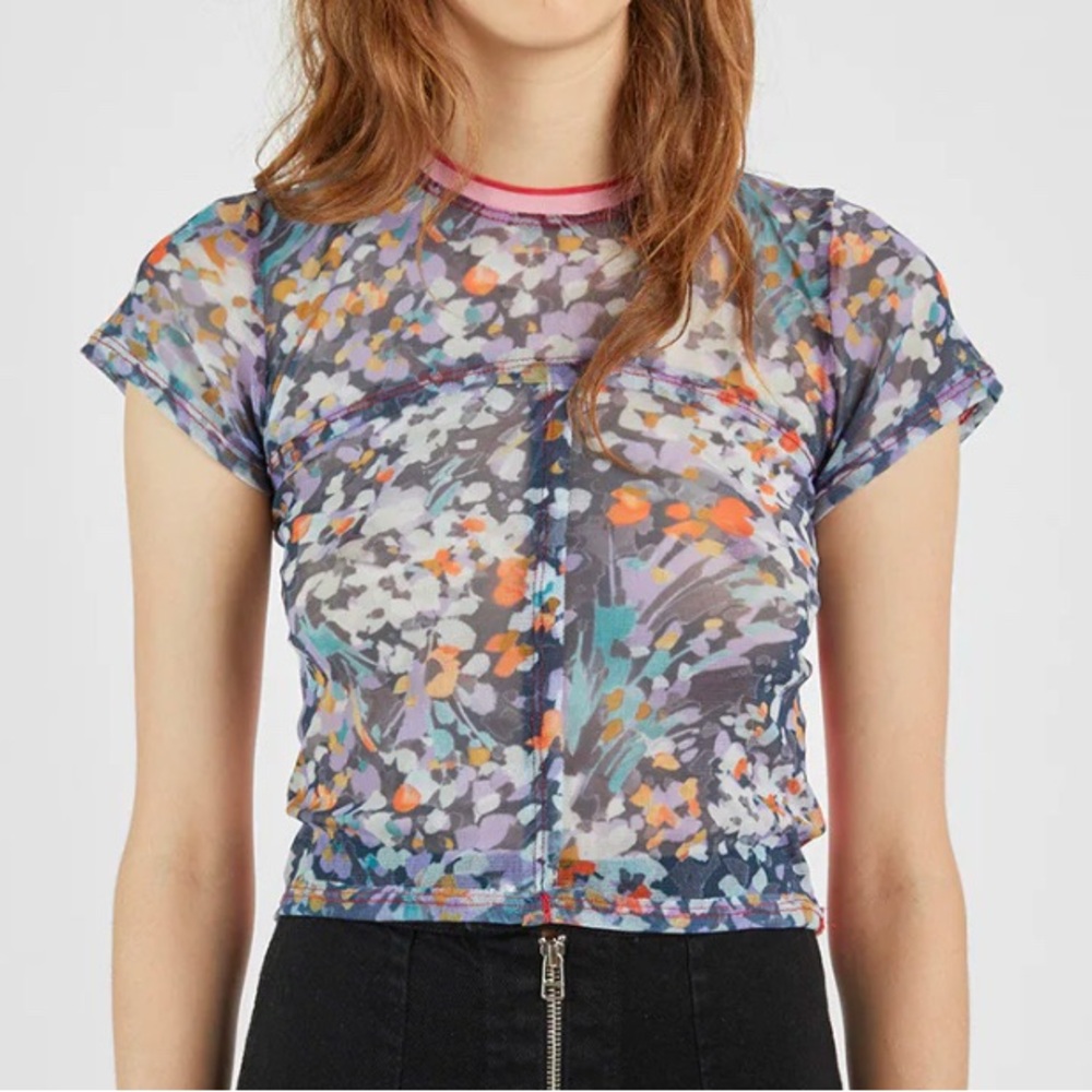 Floral Mesh Top